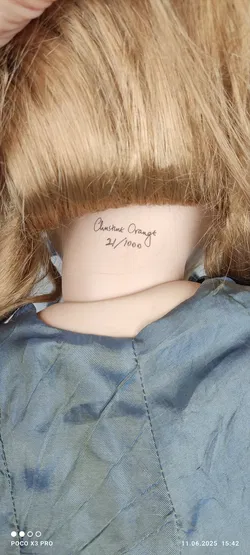 Künstlerpuppe, Christine Orange Porzellanpuppe 