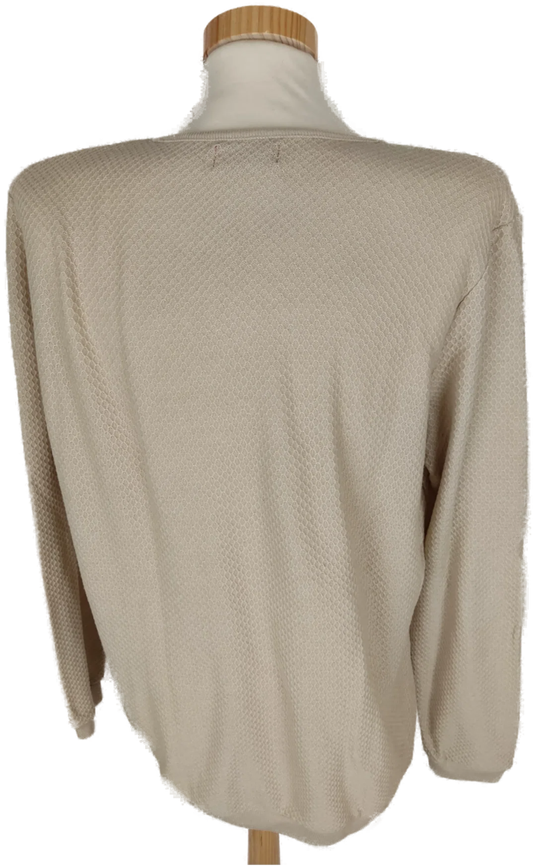 Pullover "Zara Man", langarm mit Rundhalsausschnitt und Muster, gestrickt, beige, Größe L – Bild 3