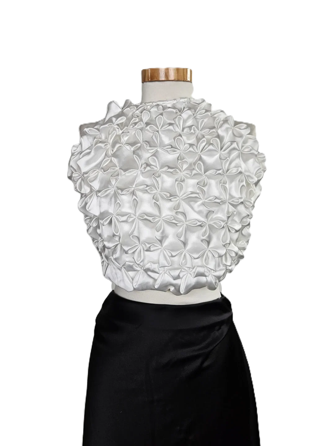 ZARA Damen Bustier Satin, cremeweiß - Gr. L / 40 - Bild 1