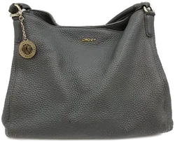 DKNY Damenhandtasche aus genarbtem Leder in Grau – Vorschau 2