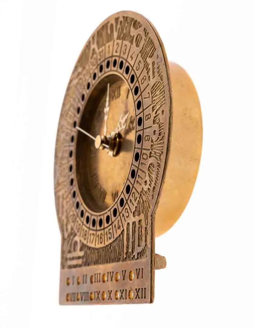 Berendsohn Massive Vintage Messing Tischuhr , Sternzeichen Astrologie – Bild 2