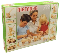 Matador 712 Holzbaukasten Vintage 1980er Baukasten Holzspielzeug Klassiker – Vorschau 1
