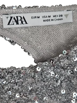 ZARA Damen Partykleid, silber - Gr. M – Vorschau 3