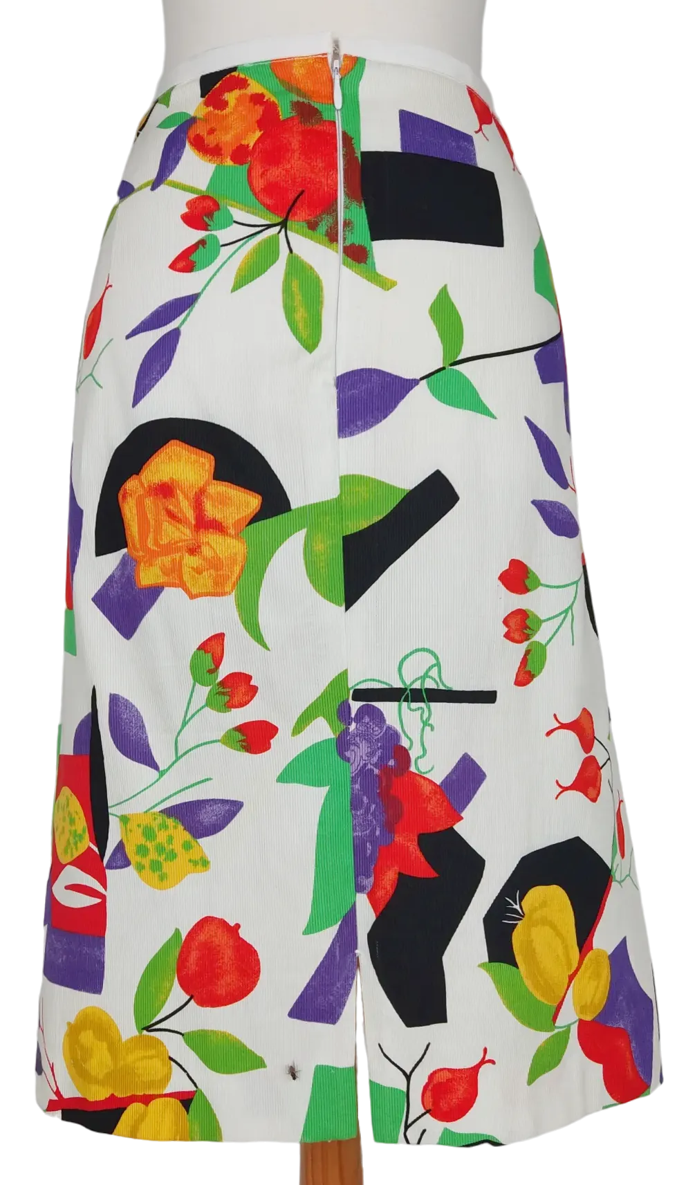 Damen Midirock mit Fruit Print, weiß - Gr. XXL  – Bild 2