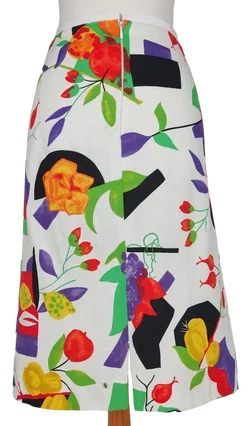 Damen Midirock mit Fruit Print, weiß - Gr. XXL  – Vorschau 2