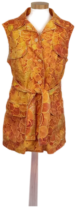Roberto Cavalli Damen Set (Bluse+Weste+Gürtel) orange Gr. M - Bild 4
