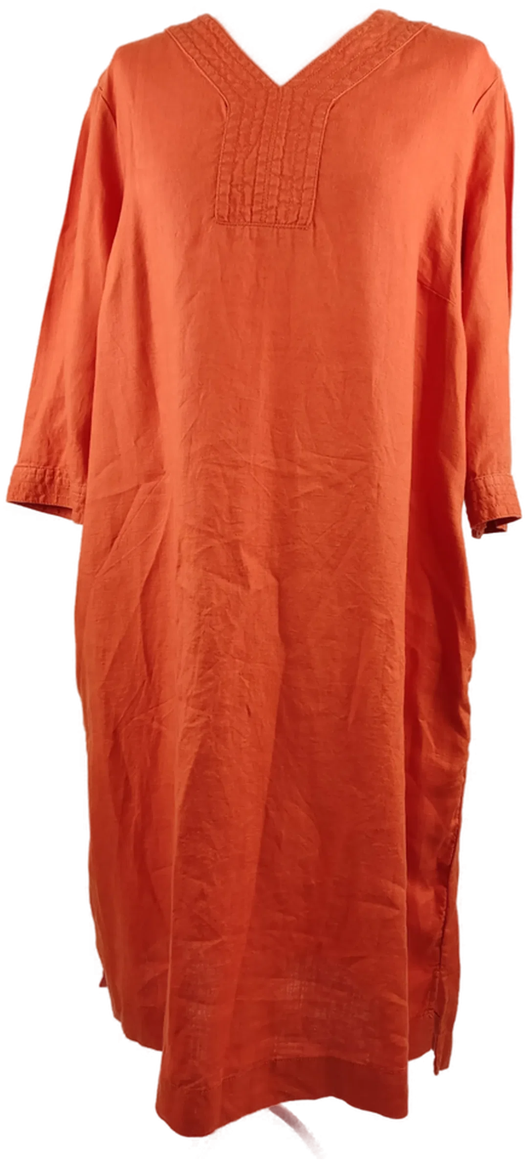 Bonita Midikleid Orange Leinen XXL | Sommerabend-Charme – Bild 1
