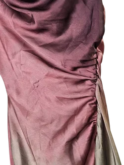 ZARA Damen Maxikleid, bordeaux/grün - XS / 34  - Bild 3