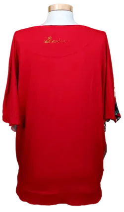 Desigual Damen T-Shirt rot/grün gemustert Gr. M - Bild 2