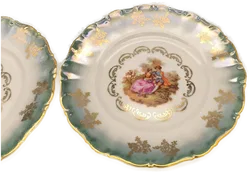 2 x Seltmann Weiden Porzellanteller Durchmesser 19cm Jean-Honoré fragonard sujet Goldrand - Bild 2