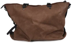 Henkeltasche, braun/schwarz, Kunstleder - Bild 4