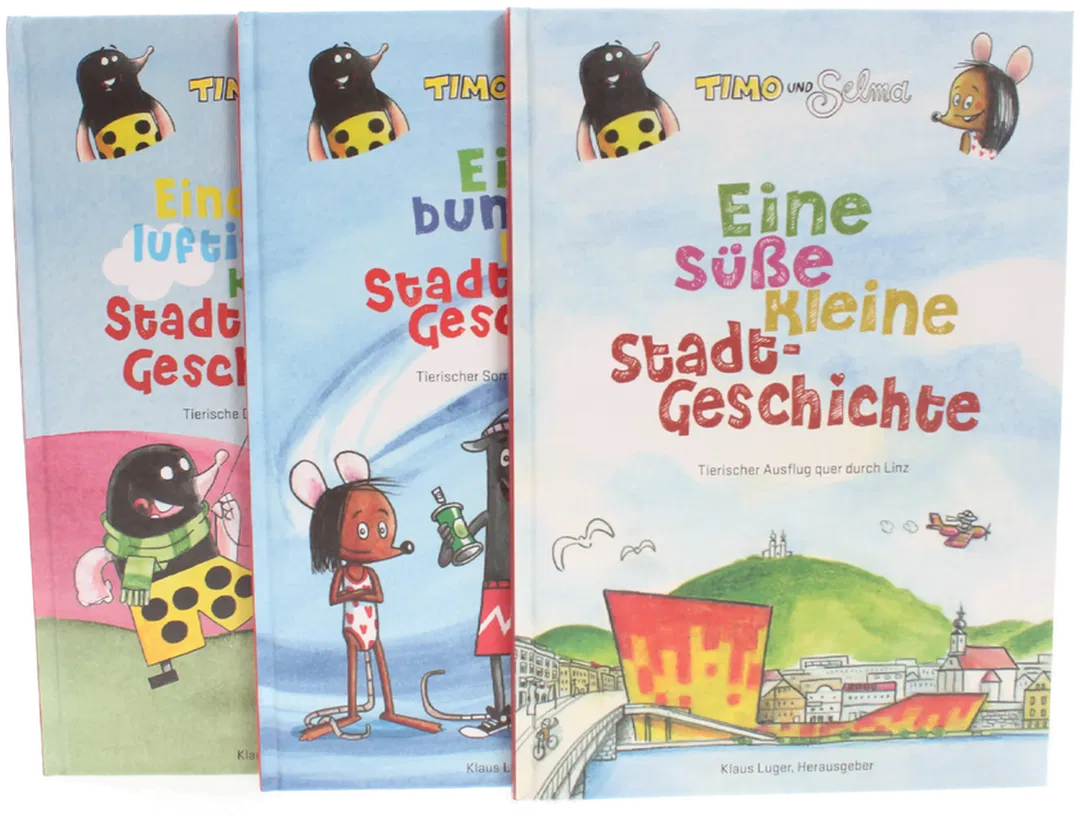 Buch Konvolut Kinderbücher „Timo und Selma“ – 3x Stadt-Geschichte – Hardcover – Linz Abenteuer – Klaus Luger - Bild 1