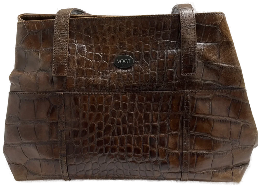  VOGT "Krokotasche" Made in italy Genuine Leder – Bild 3