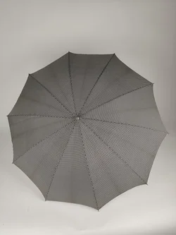Vintage-Flanierschirm / Sonnenschirm / Damenschirm - schwarz-weiss Hahnentritt - Bild 2