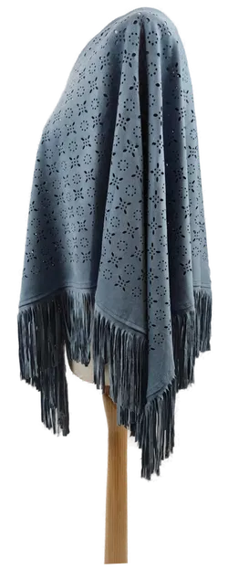 Poncho in Blau  - Bild 4