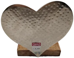 Kerzenständer mit Herz-Form - Metall & Holz - Bild 2