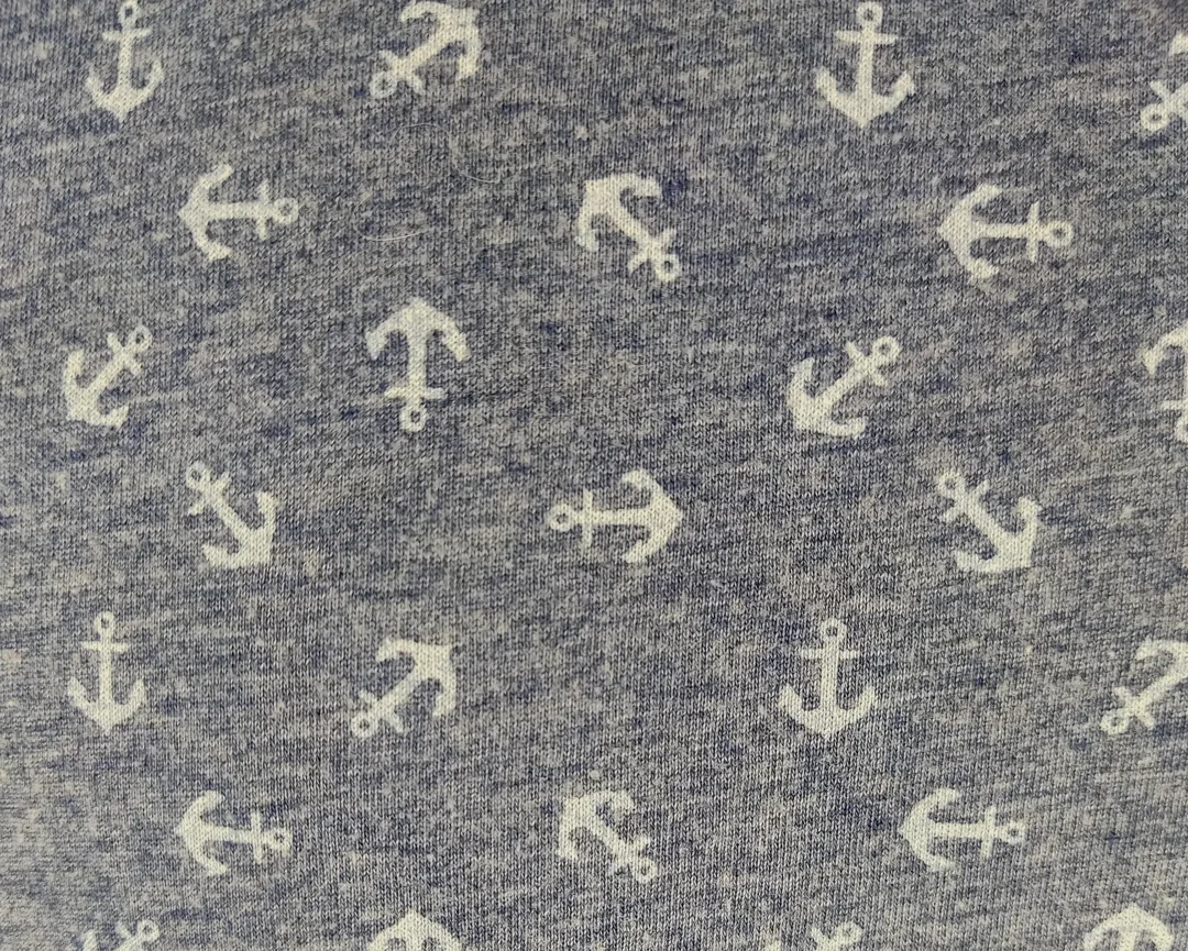 T-Shirt "Atmosphere", langarm mit Rundhalsausschnitt, graublau mit Muster, Größe 38 – Bild 4