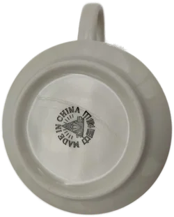 Service mit 6 Kaffeetassen mit Untertassen, weiß mit braunem Dekorrand, Größe 12tlg. - Bild 3