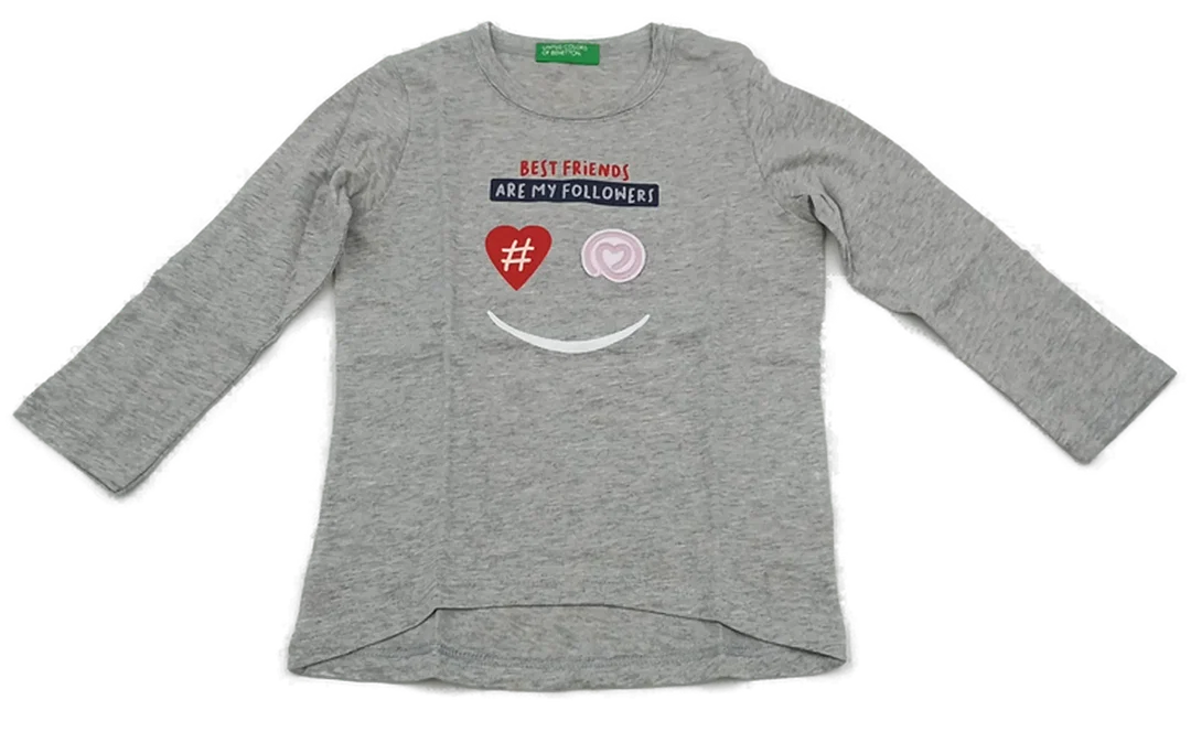 United Colors of Benetton Kindershirt grau Gr. 82 - Bild 1