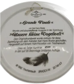 Karl-Hans Boese Sammelteller - Unsere kleine Vogelwelt - D/25.5 cm - Bild 3