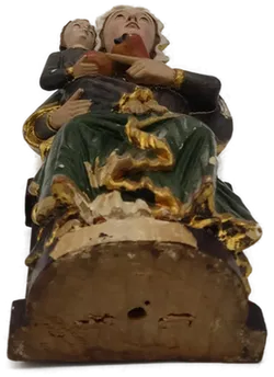 Skulptur Madonna mit Kind aus Holz, 42cm hoch - Bild 9