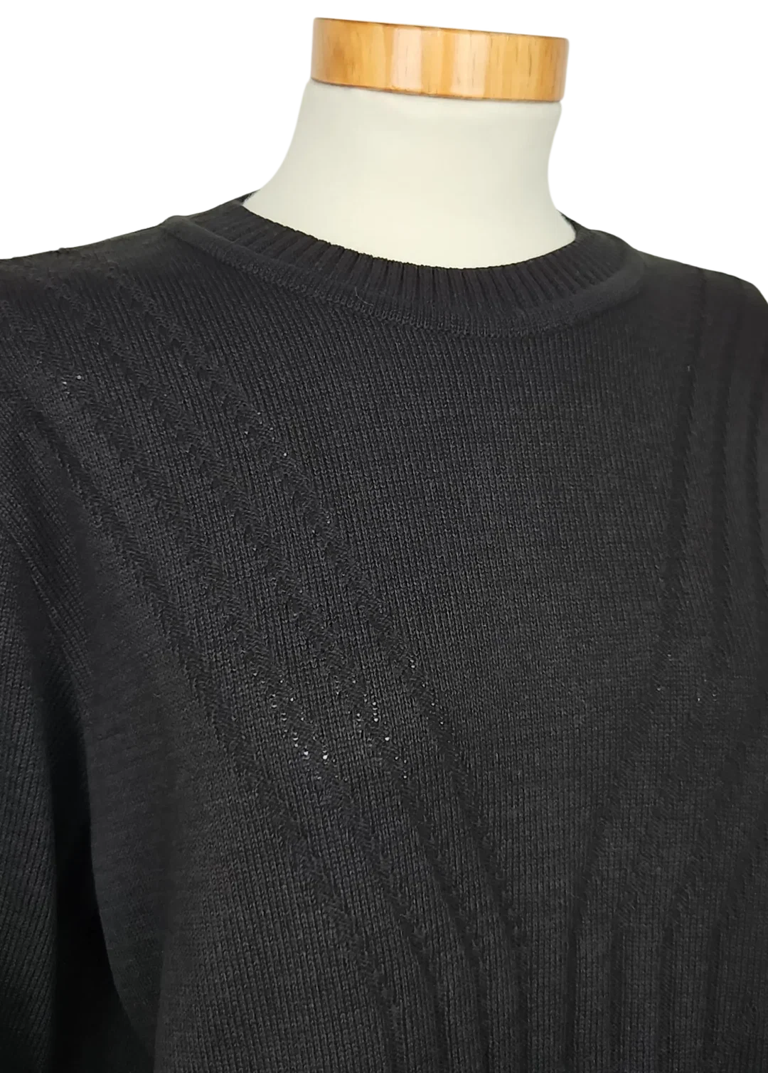  KASA Strickmoden Vintage Damen Pullover, schwarz - Gr. XL  – Bild 4