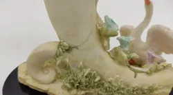 Tischuhr Ballerina mit Schwan Alabaster-Guß - Bild 9
