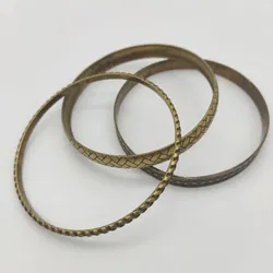 3 Messingarmreifen verziert  - Gr. S/M - Bild 2