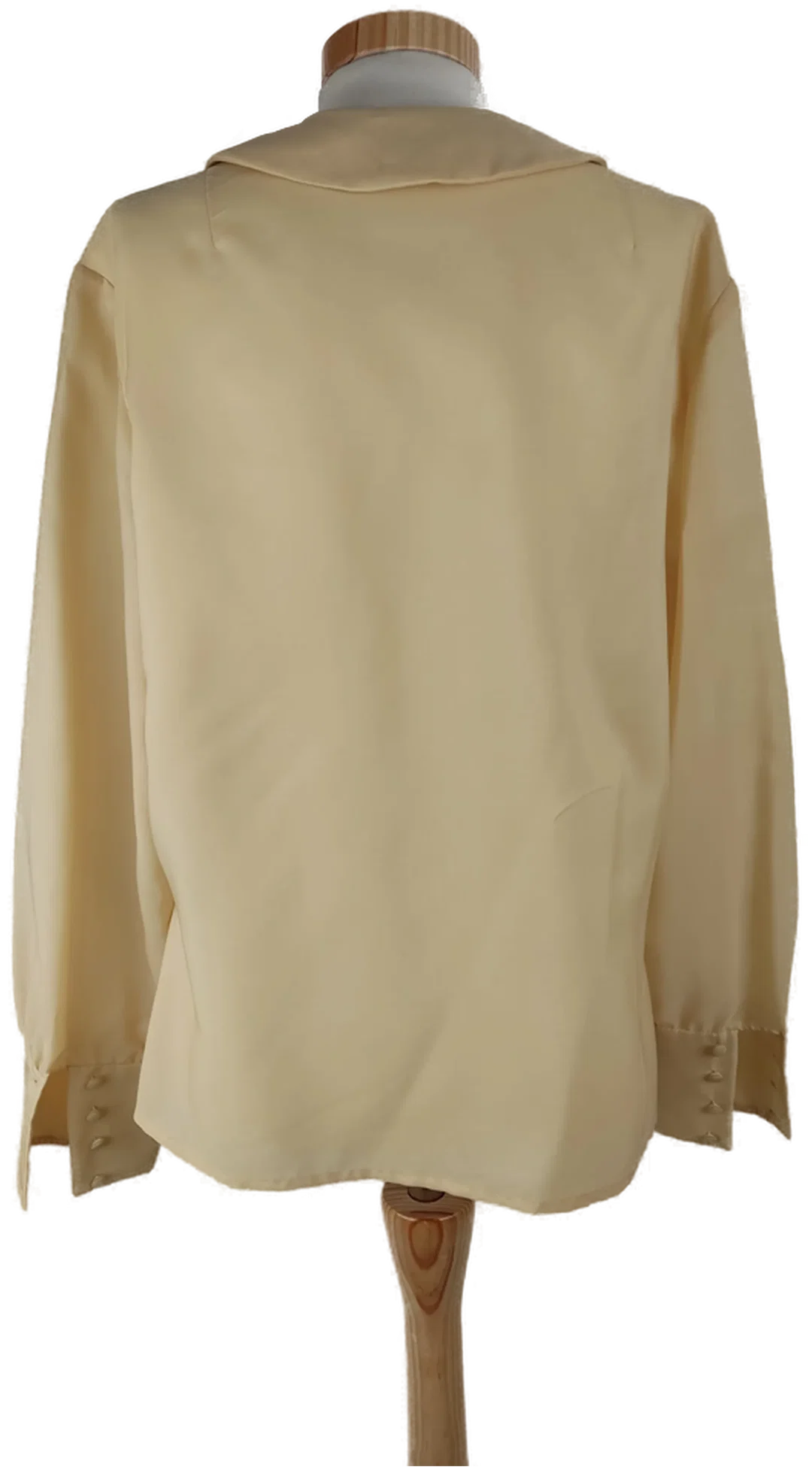 Bluse langarm mit Kragen, creme, Größe 42/44 (geschätzt) – Bild 3