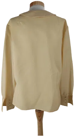 Bluse langarm mit Kragen, creme, Größe 42/44 (geschätzt) - Bild 3