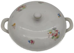 Suppenterrine Souciere mit Blumendekor und Goldrand - Bild 2