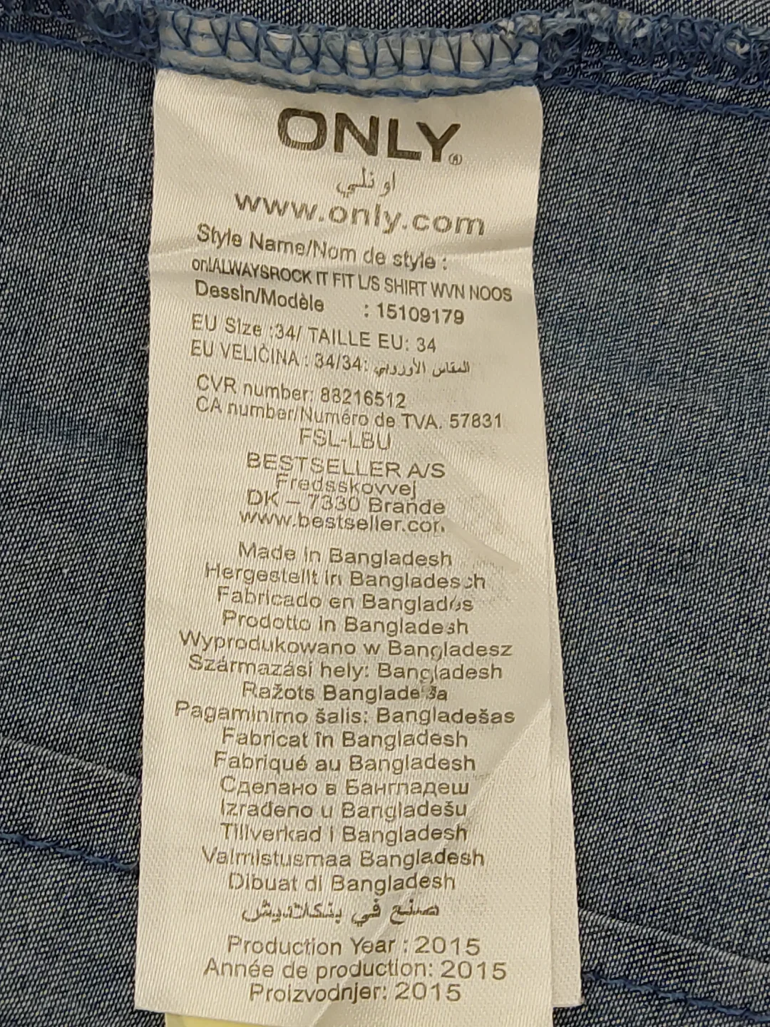 Only Damen Bluse, blau - Gr. 34 (S) – Bild 4