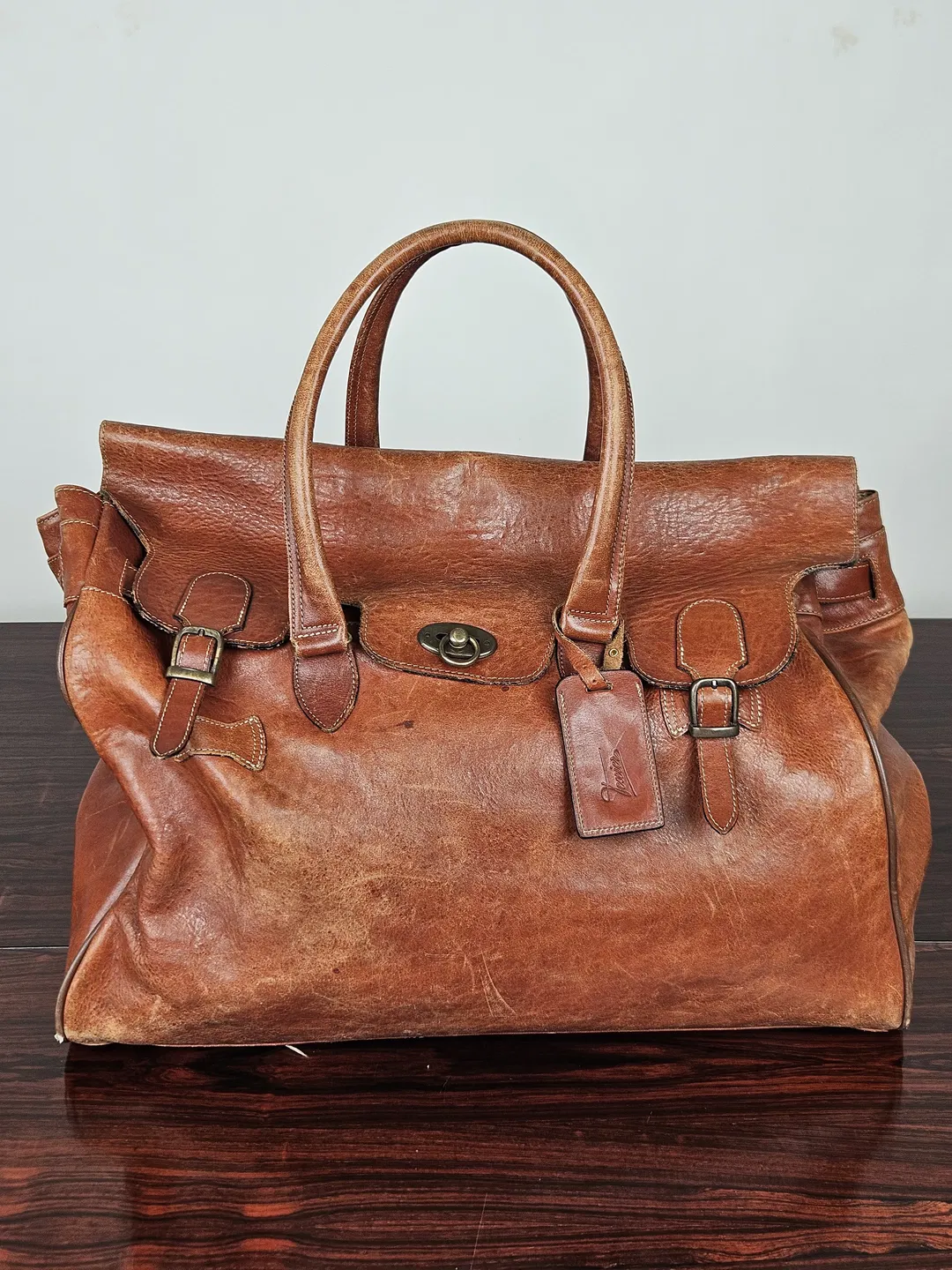 Texier Vintage Leder Reisetasche, braun  - Bild 1