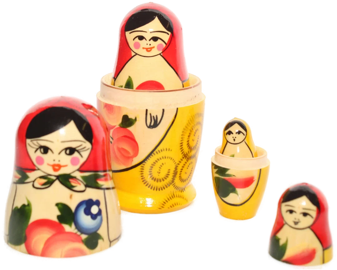 Russische Matroschka Holzpuppen – 5-teilig, handbemalt, traditionelles Design – Bild 2