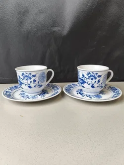 Domestic, 2 Kaffeetassen, Zwiebelmuster  - Bild 2