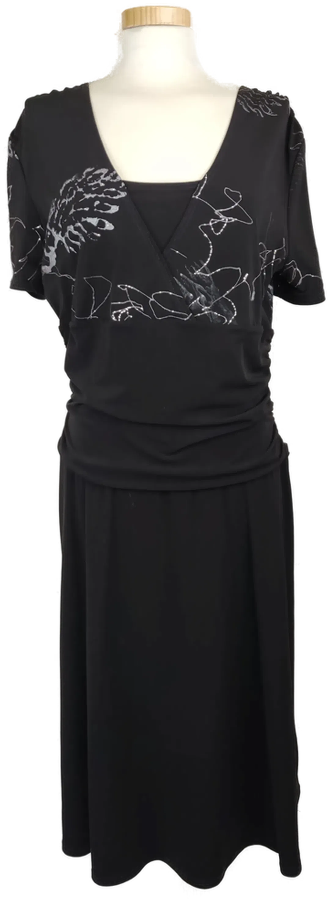 C&A Damenkleid schwarz mit silbernem Aufdruck - L/40 - Bild 1