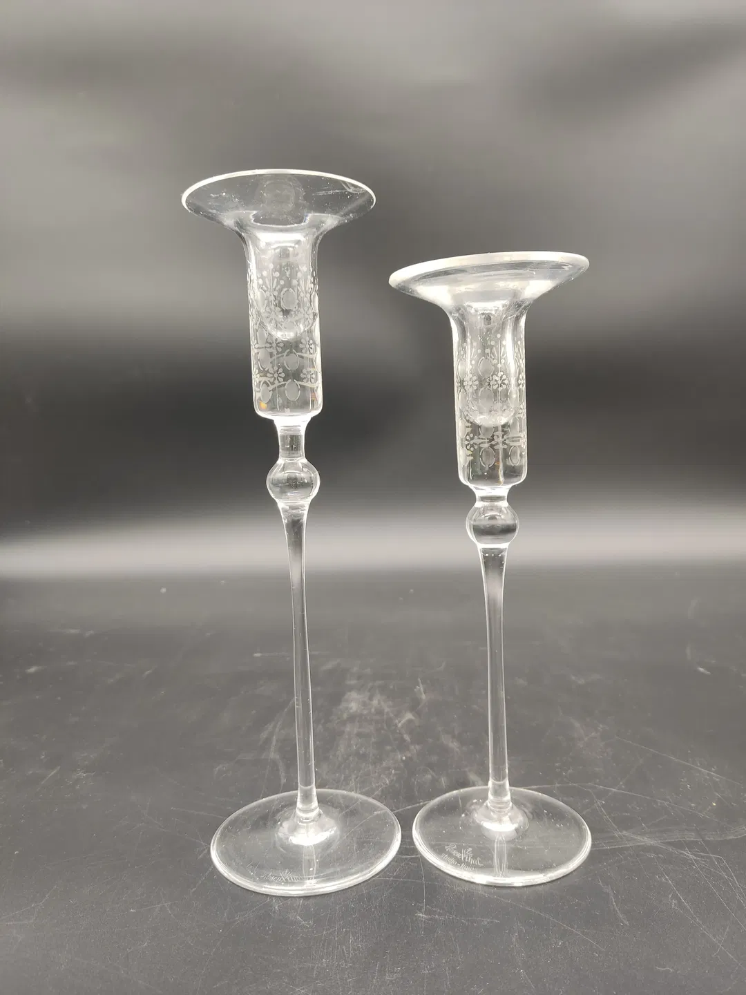 2 Kerzenständer der Marke Rosenthal - Glas mit hübschem Muster - Bild 4