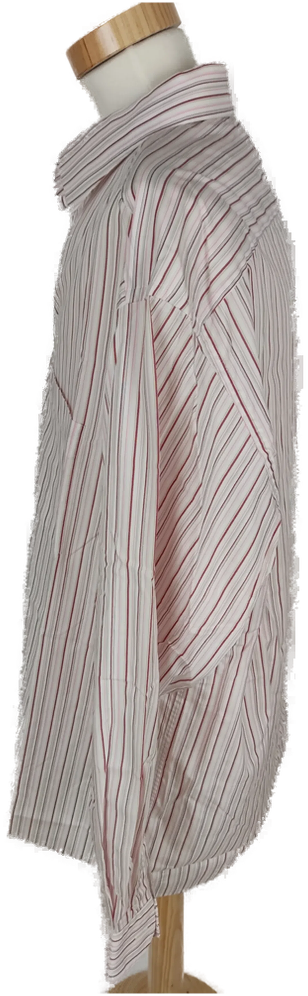 Hemd "eterna", langarm mit Kragen, weiß/rosa/rot gestreift, Größe 44 – Bild 3