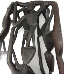 Makonde Lebensbaum Ebenholzfigur schwarz - 93 cm  - Bild 3