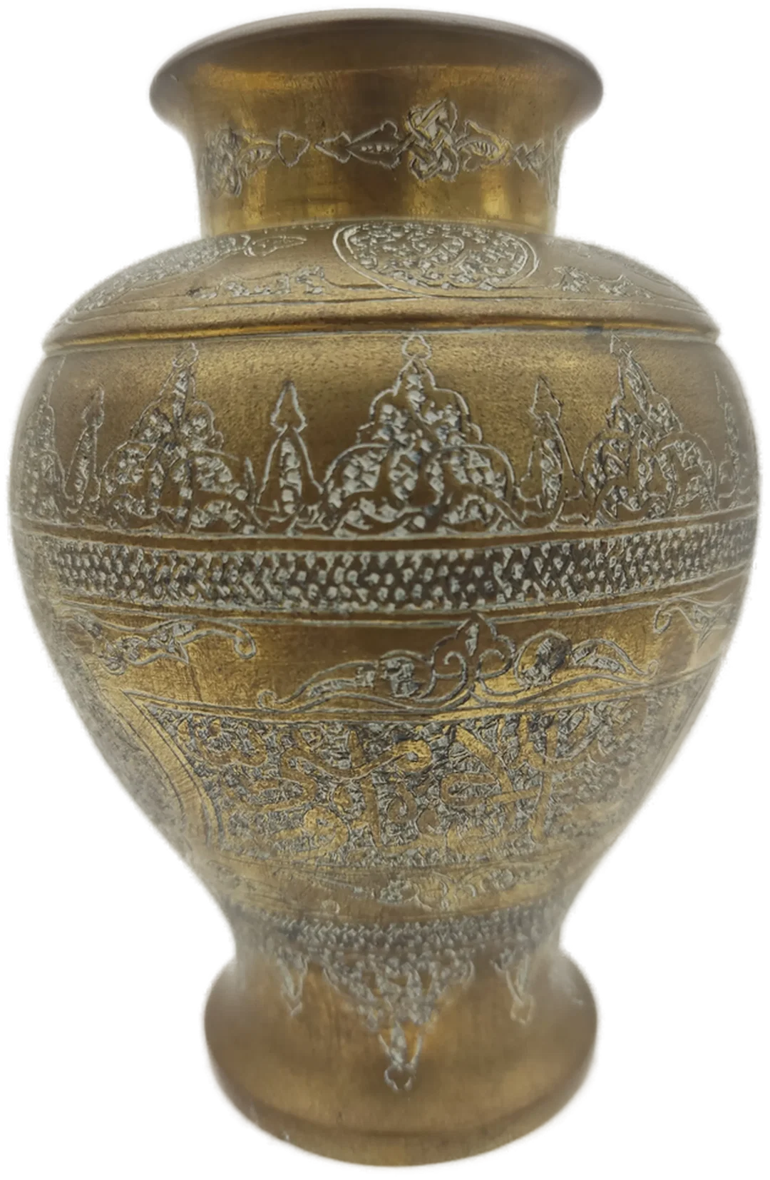 Islamische Arabische Kalligraphie Messingvase | Handgravierter Orientalische Charme – Bild 3