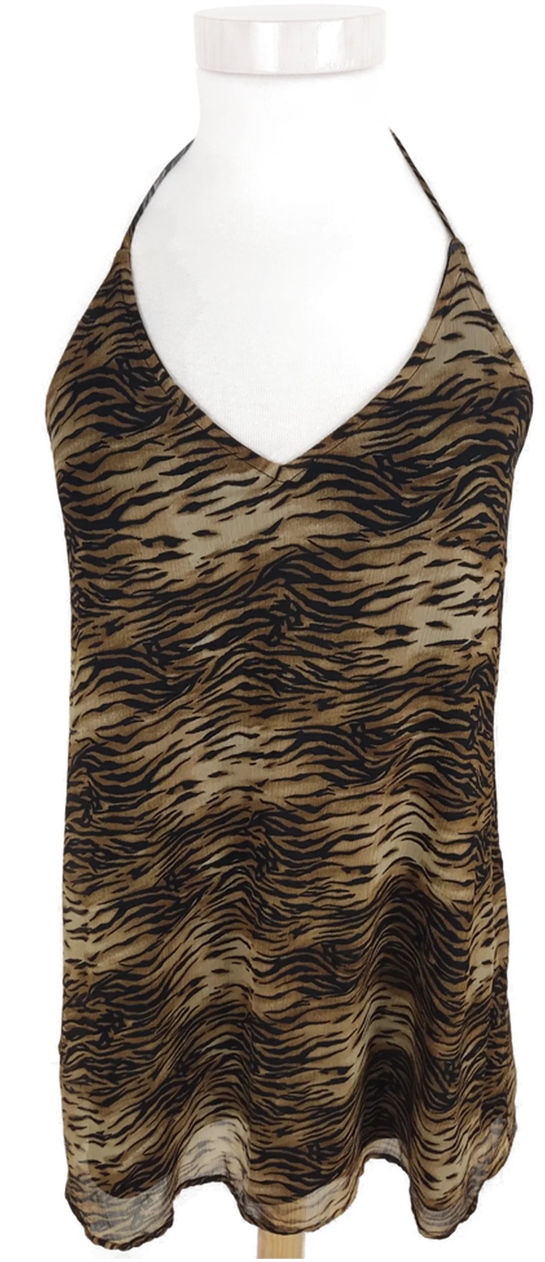 Schulterfreies Amisu Damen-Top in Animal Print, Größe L – Bild 1