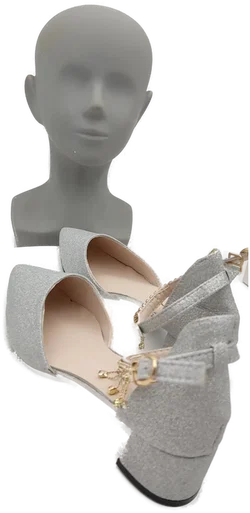 Silberfarbene Glitzer-Pumps mit Strass-Anhängern Gr. 41 | Neu mit Etikett – Vorschau 4