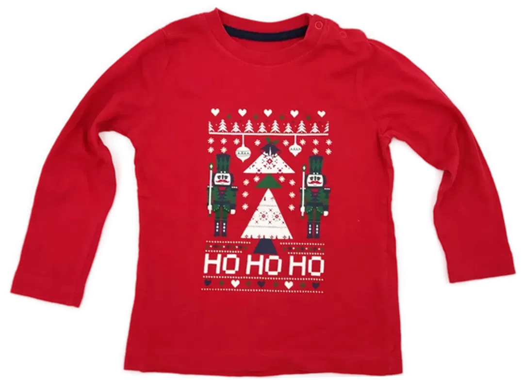 lupilu Kinder Weihnachtspullover rot gemustert Gr. 86/92 - Bild 1