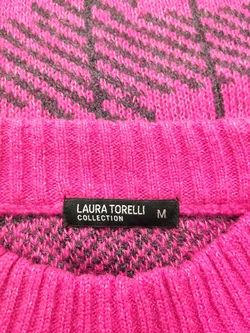 Damenpullover Laura Torelli Pink Kariert | Retro-Charme – Vorschau 4