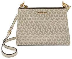 Michael Kors Damen Trisha Umhängetasche mit Logo creme - Bild 1