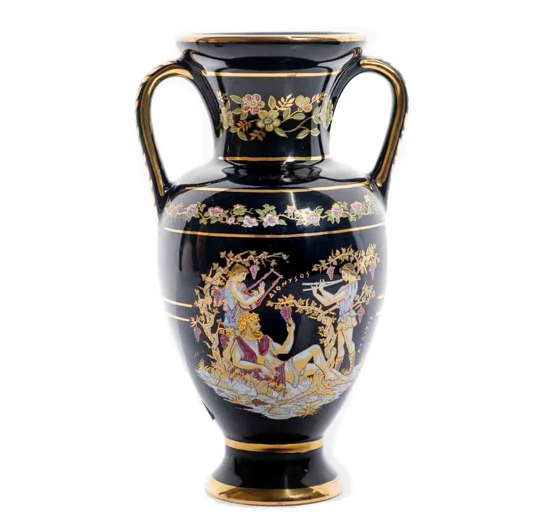 Griechische Amphore - Vase mit Golddekor  - Bild 2