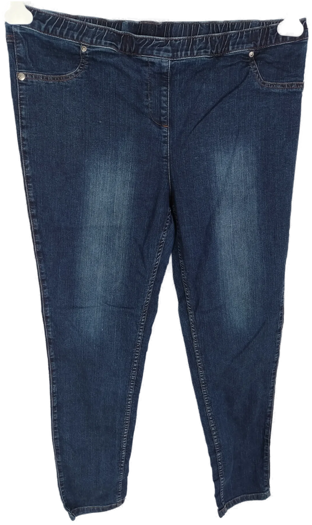 Jeans, lang mit Stretch und Gummizugbund, dunkelblau, Größe 48 – Bild 1