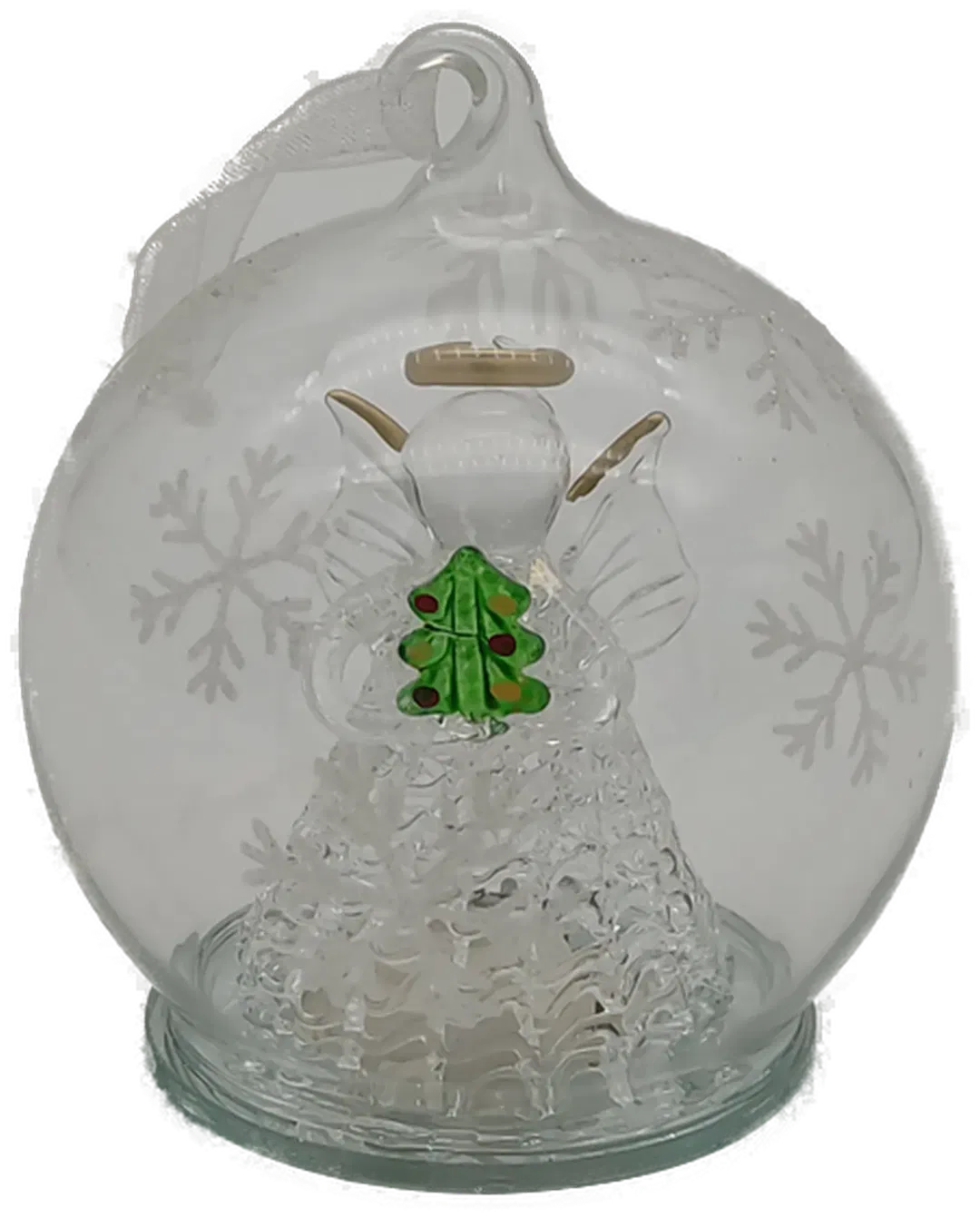LED - Christbaumkugel - beleuchteter Engel mit Christbaum (Farblos) - Bild 1