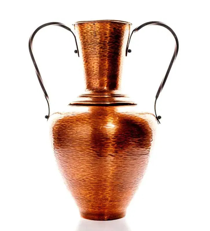 Kupfer Bodenvase mit 2 Henkel - Bild 4