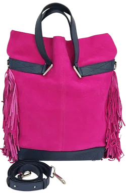 Max V. Koenig Damen Handtasche mit Fransen, lila - Höhe ca. 37 cm - Bild 1